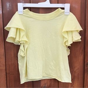 Kimchi Blue Yellow Flutter Crop Top XS
